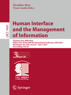 cover image of Human Interface and the Management of Information